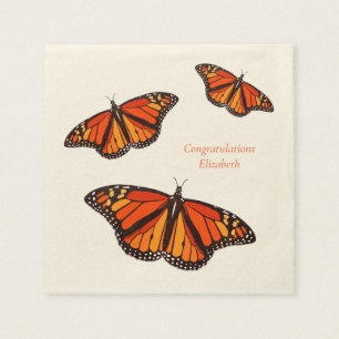 Colourful Monarch Butterflies custom message Napkin