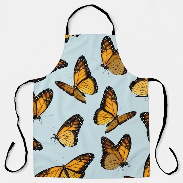 Colourful Monarch Butterflies Vintage Illustration Apron (Front)