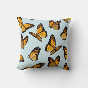 Colourful Monarch Butterflies Vintage Illustration Cushion