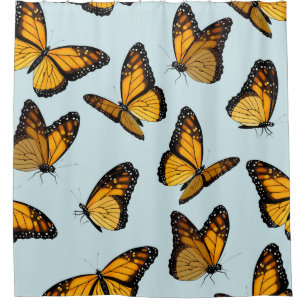 Colourful Monarch Butterflies Vintage Illustration Shower Curtain