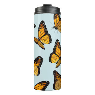 Colourful Monarch Butterflies Vintage Illustration Thermal Tumbler