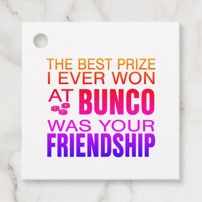 Colourful Mondern Dice Bunco Favour Tags (Front)