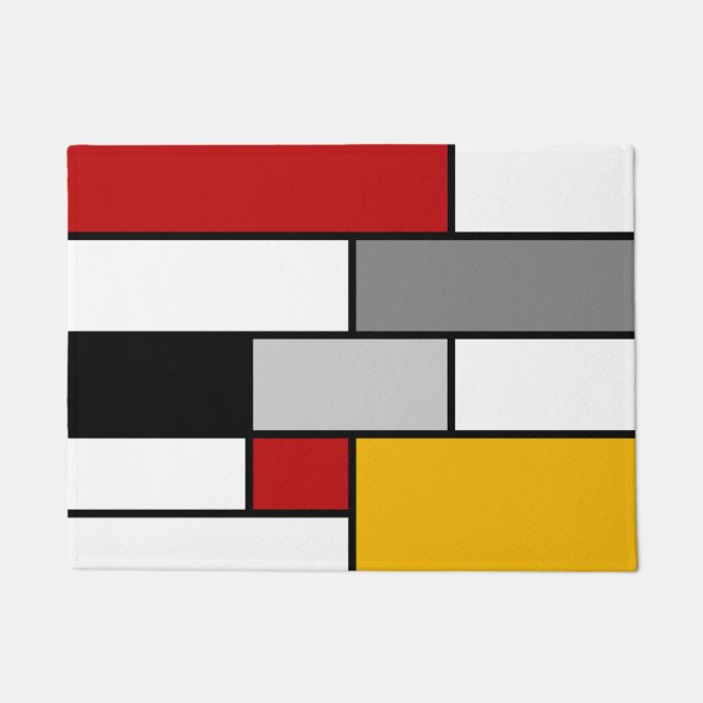 Colourful Mondrian inspiration Doormat (Front)