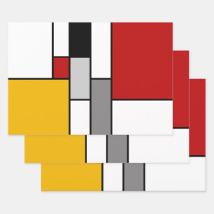 Colourful Mondrian inspiration Wrapping Paper Sheet