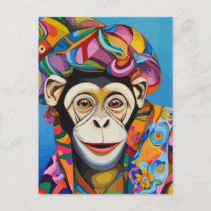Colourful Monkey Postcard