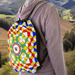 Colourful Monogram Cubes Geometric Pattern Drawstring Bag<br><div class="desc">This monogram design features a mesmerising geometric pattern in vivid colours with your initial in the centre. The original shape is a series of isometric squares, and they've been spun through a kaleidoscope feature to yield an interesting optical illusion of squares and angles. Make sure to type your initial in...</div>