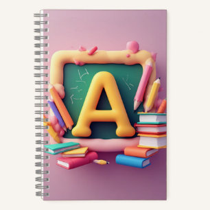 🖍️ Colourful Monogram Letter School Learning Set  Notebook