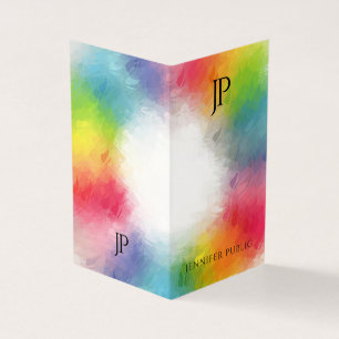 Colourful Monogram Modern Elegant Template Trendy Business Card