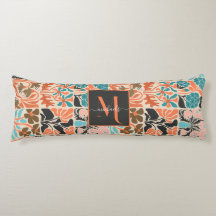 Colourful Monogram Script Retro Floral Pattern