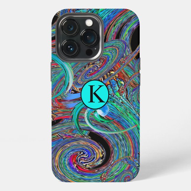 Colourful Monogram Trendy Abstract  Case-Mate iPhone Case (Back)