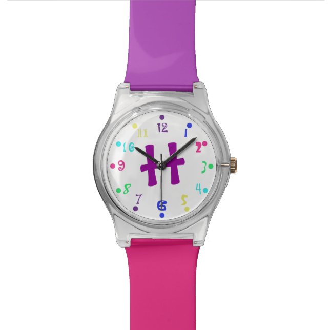 Colourful Monogram Wrist Watch (Close Up)