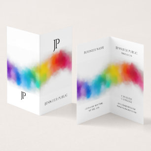 Colourful Monogrammed Modern Elegant Template Business Card