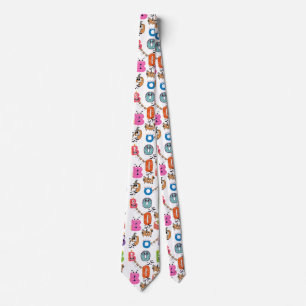Colourful Monster “BOO” Halloween Cartoon Design Tie