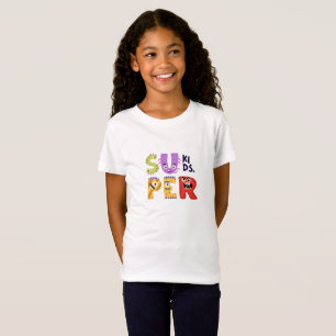 Colourful Monster Lettering Super Kids Design T-Shirt