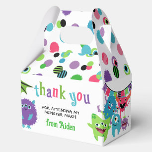 Colourful Monster Mash Halloween Birthday Thank Yo Favour Box