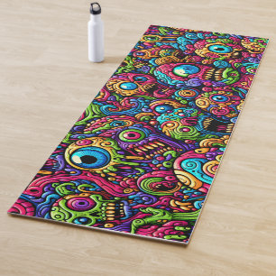 Colourful Monster Pattern Yoga Mat