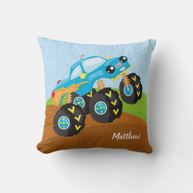 Colourful monster truck cushion (Front)