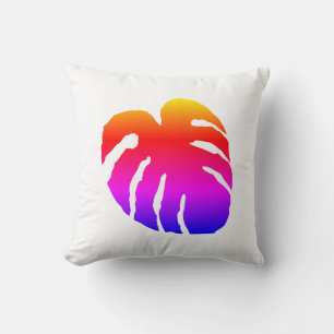 Colourful Monstera Leaf  Cushion