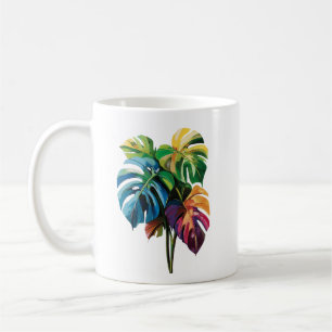 Colourful Monstera Leaf Mug
