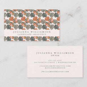 Colourful Monstera Tropical Landscape Architect Business Card