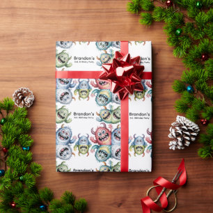 Colourful Monsters 3rd. Birthday Party Wrapping Paper