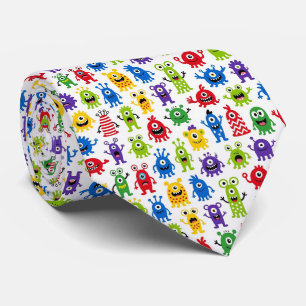 Colourful Monsters Teacher or School Principal Tie