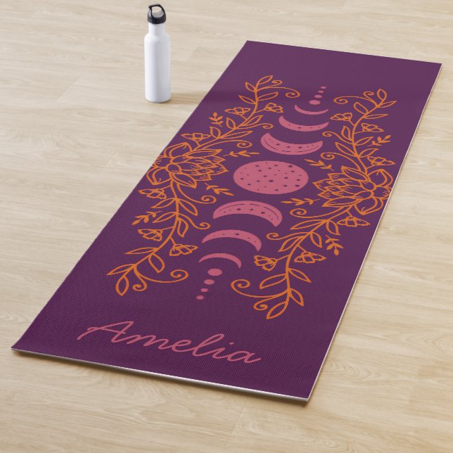 Colourful Moon Phase Celestial Stars Lotus  Yoga Mat (In Situ)