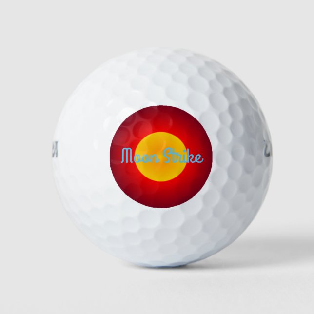 Colourful Moon Strike Text Design > Golf Balls (Front)