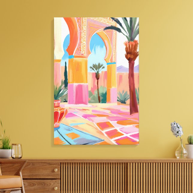 Colourful Moroccan Courtyard Art Print (Insitu(LivingRoom))