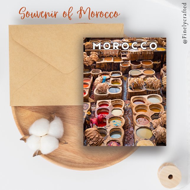 Colourful Moroccan Fes Medina Leather Tanneries  Postcard (Creator Uploaded)