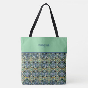 Colourful Moroccan Pattern Monogrammed Tote Bag