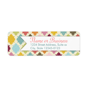 Colourful Moroccan Quatrefoil Custom Address Label
