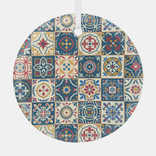 Colourful Moroccan tiles, gorgeous seamless patter Glass Tree Decoration