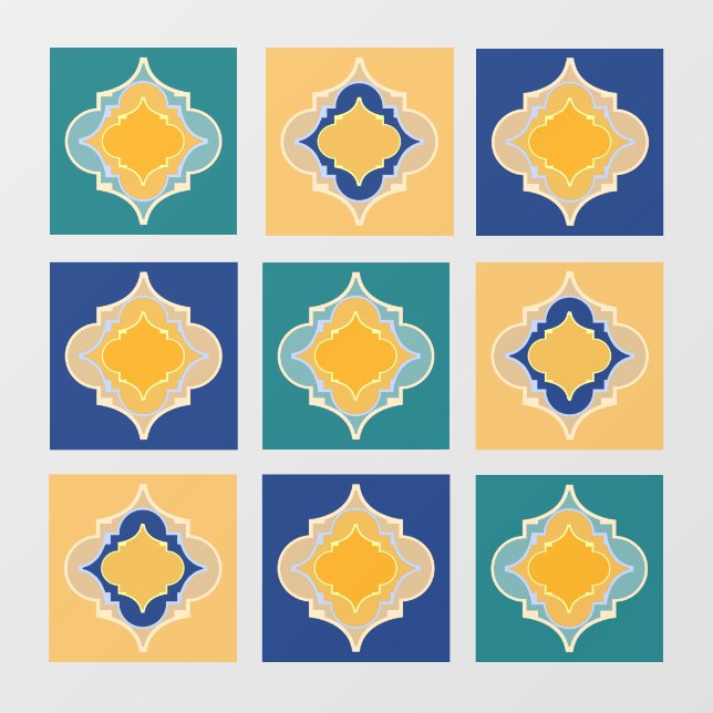 Colourful Moroccan tiles Window Cling (Sheet)