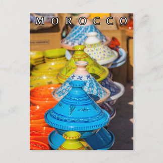 Colourful Morocco Marrakesh Tajin Pottery Postcard