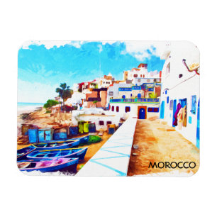 Colourful Morocco Travel Watercolor Magnet