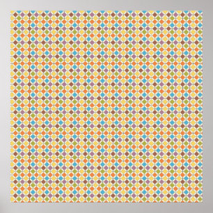 Colourful Morrocan Tiles Pattern Poster