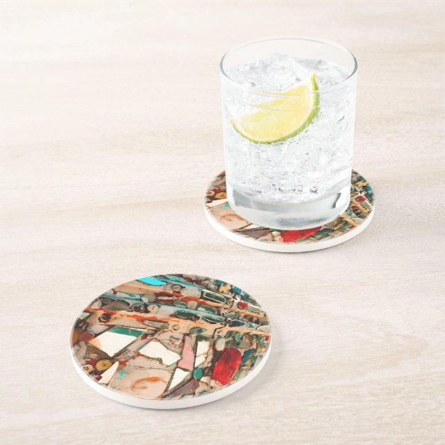 Colourful Mosaic Art Coaster (Side)