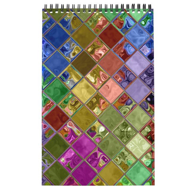 Colourful Mosaic Art Customisable Calendar (Cover)