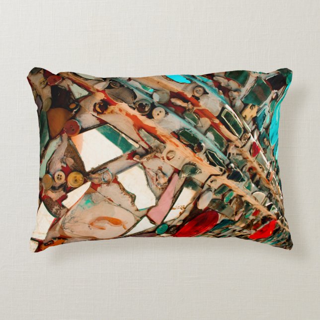 Colourful Mosaic Art Decorative Cushion (Front)