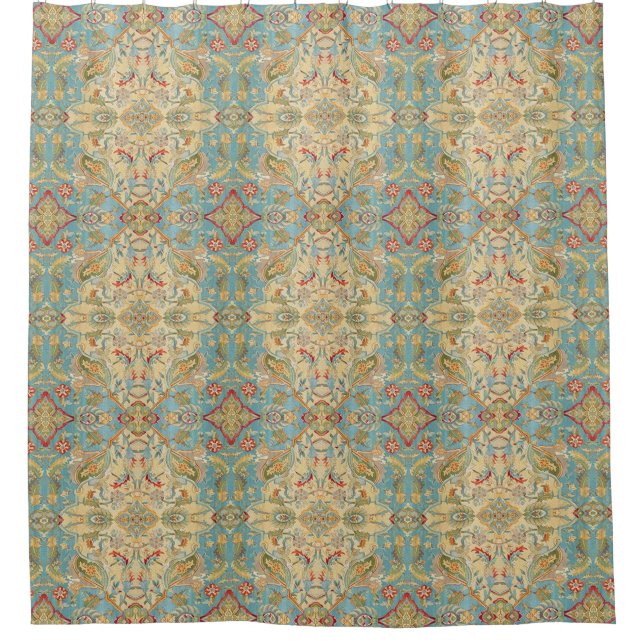 Colourful Mosaic Aztec Pattern Indian Mexican Ethn Shower Curtain (Front)