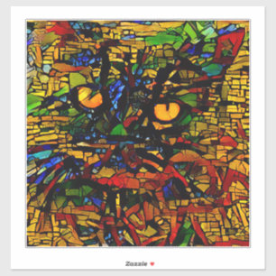 Colourful Mosaic Cat Art Prin