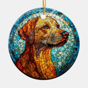 Colourful Mosaic Dog Ceramic Tree Decoration