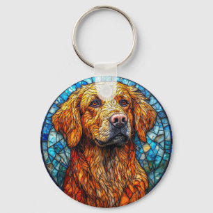Colourful Mosaic Dog Key Ring