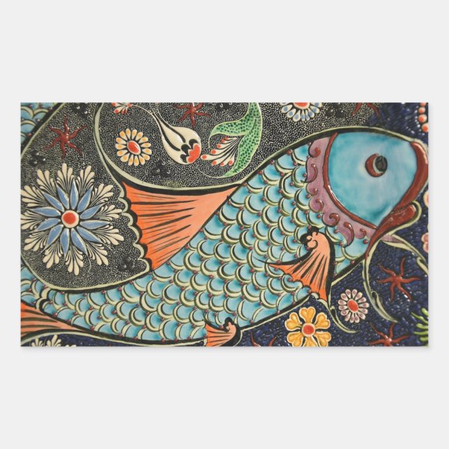 Colourful Mosaic Fish Sticker (Front)