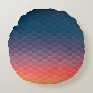 Colourful mosaic. Geometric hipster retro backgrou Round Cushion