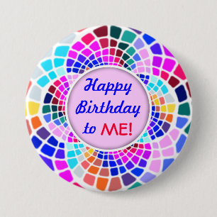 Colourful Mosaic Happy Birthday to Me Pin