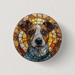 Colourful Mosaic Jack Russell Terrier Dog 3 Cm Round Badge
