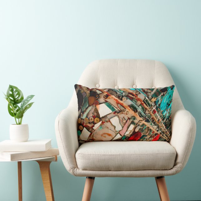 Colourful Mosaic Lumbar Cushion (Chair)