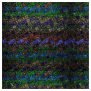 Colourful Mosaic Pattern Burlap Rustic #6 Fabric